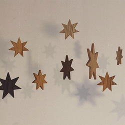 [所選類型] [免運費] 星星裝飾品 10 件套星星室內裝飾星星斯堪的納維亞裝飾木製聖誕七夕 第3張的照片