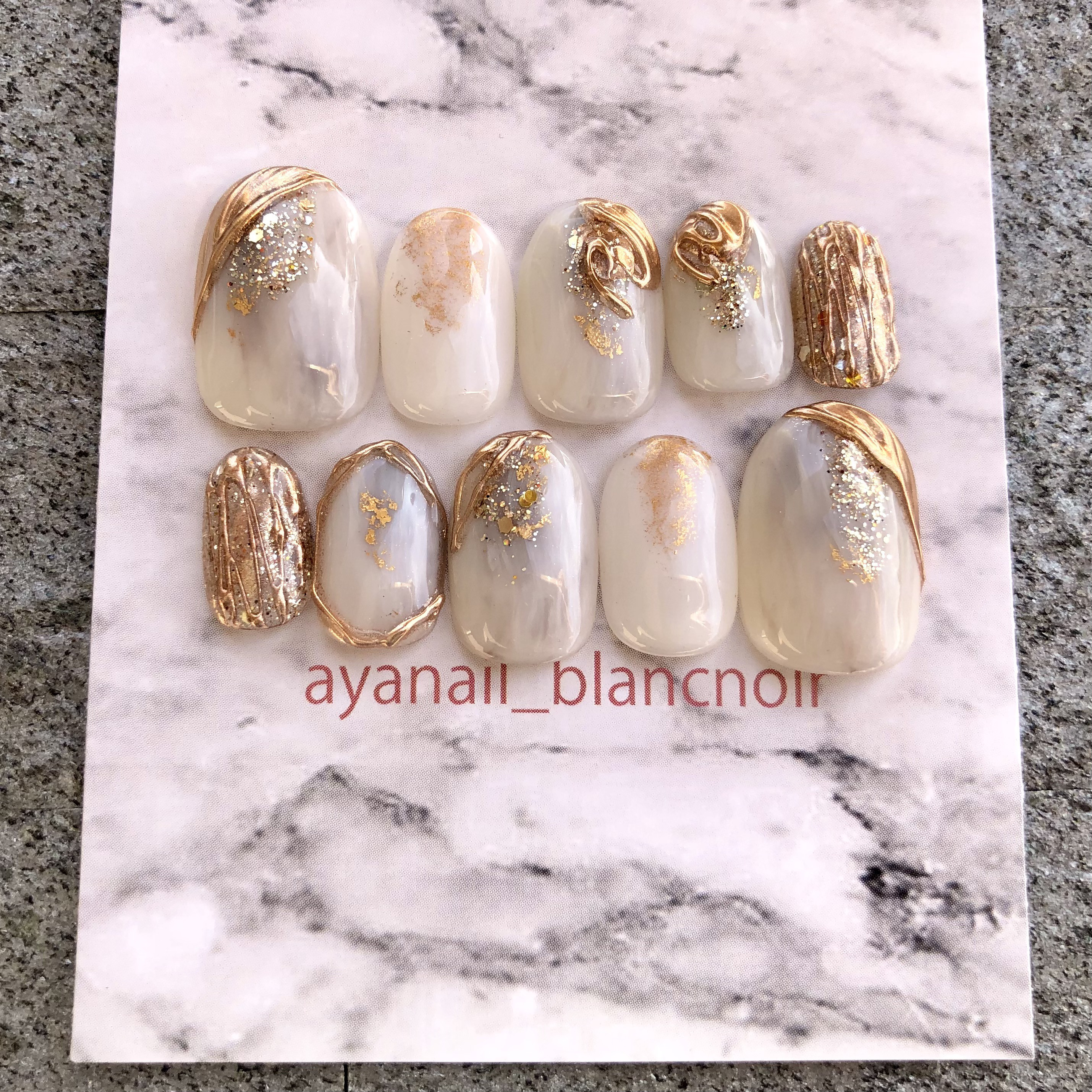 5245 サイズオーダー　ネイルチップ　ベージュ　ホワイト　結婚式　ウエディング　前撮り　ドレス　秋　成人式　着物