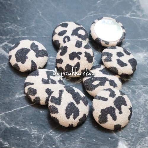 6個☆レオパード柄カボション 貼付け アクリルパーツ アクセサリー  