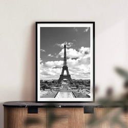 モノクロ インテリア フォト グラフィック ポスター【 エッフェル塔