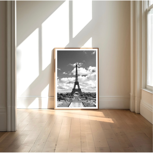 モノクロ インテリア フォト グラフィック ポスター【 エッフェル塔