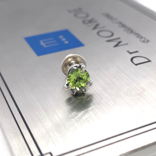 セカンドピアス　ペリドット ペリドット メンズピアス L/シルバー925 片耳/セカンドピアス つけっ