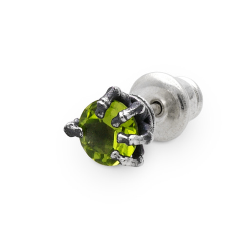 シルバー925 ペリドット　ピアス ペリドット メンズピアス L/シルバー925 片耳/セカンドピアス つけっ