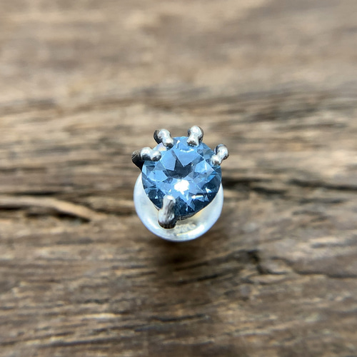 ブルートパーズ メンズピアス L/シルバー925 片耳/セカンド