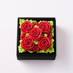 『食べられるお花のケーキ』【Shining Red】Anniversary"ミニ"ボックスフラワーケーキ＜ミニサイズ＞　 2枚目の画像