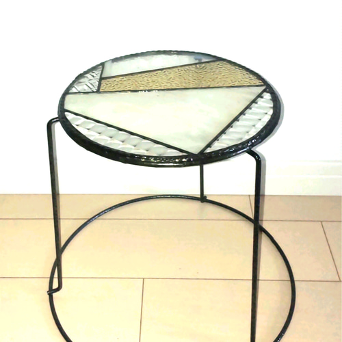 ◇コーヒーテーブル/ステンドグラス〖丸テーブル〗/インテリア・家具