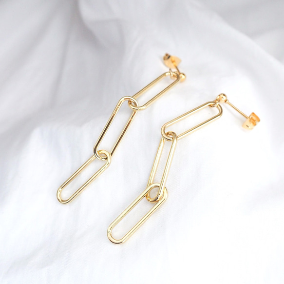 3連チェーンピアス/イヤリング 金属アレルギー対応サージカル