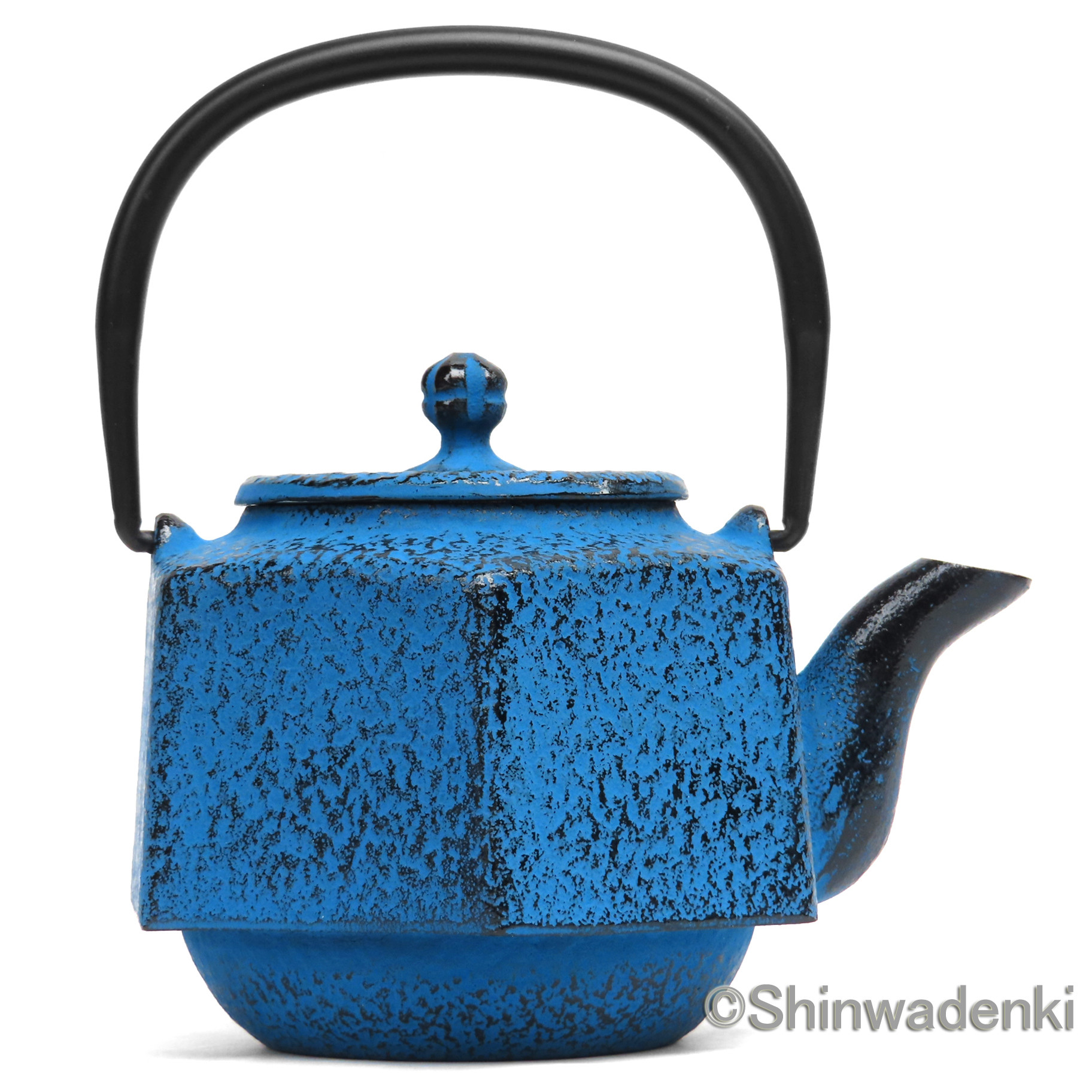 【お取り寄せ】南部鉄器 ティーポット 急須 六角利久（青）0.5L 日本製 内面ホーロー加工 7,185円