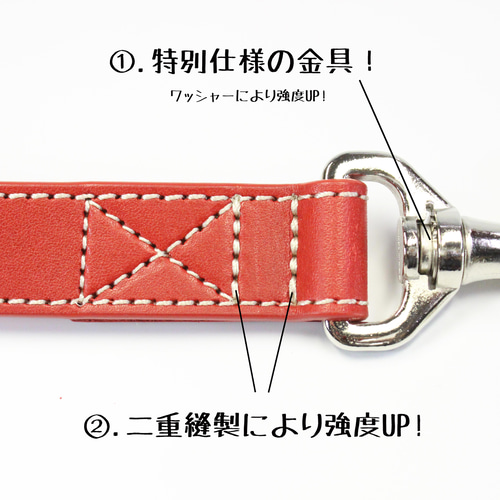 送料無料】本革首輪&リードセット〈大型犬〉レザー 名前・電話番号