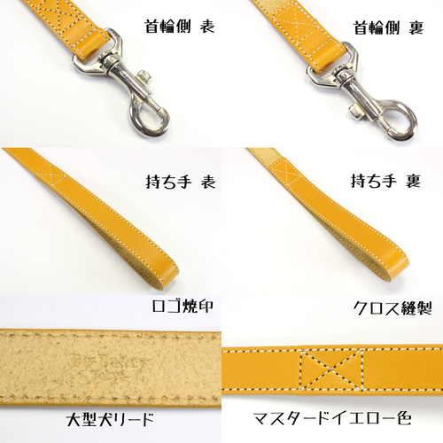 送料無料】本革首輪&リードセット〈大型犬〉レザー 名前・電話番号