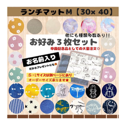 小学校　名入り　ランチマット　三枚セット　大判　給食　女の子　男の子　入学　入園　ランチョンマット　プレゼント　入学祝い 1枚目の画像