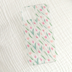 チューリップのスマホケース（クリア）iPhone7/8/SE2/XR/X/XS/11/12/13/14/15/16対応 8枚目の画像