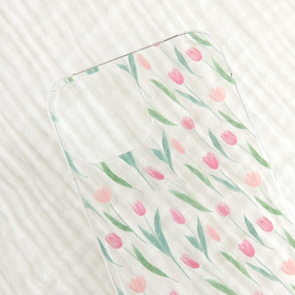 チューリップのスマホケース（クリア）iPhone7/8/SE2/XR/X/XS/11/12/13/14/15/16対応 9枚目の画像