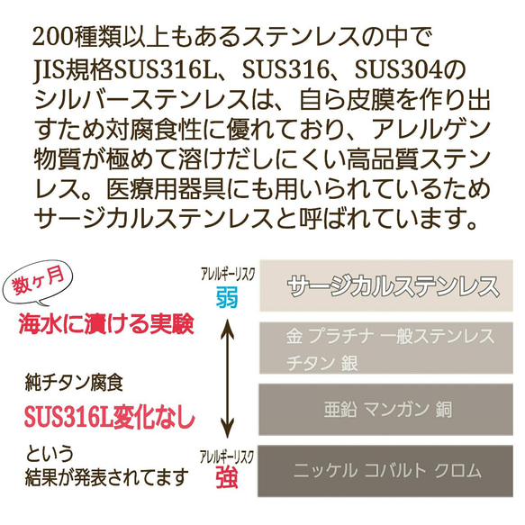 つけっぱなし サージカルステンレス フープピアス 金属アレルギー対応 7枚目の画像