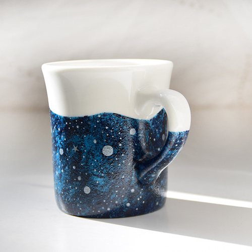 夜空と三日月のマグ#4シルバー（単品 マグカップ くらしをあそぶ