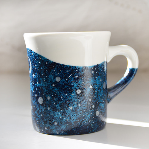 夜空と三日月のマグ#4シルバー（単品 マグカップ くらしをあそぶ
