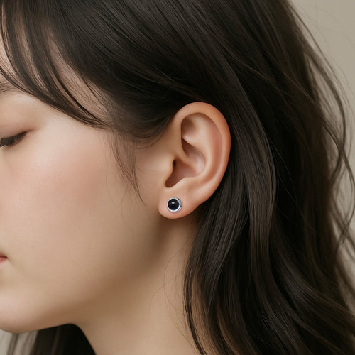 オニキス　ピアス Nude 天然石 オニキス ピアス ストレートワイヤータイプ