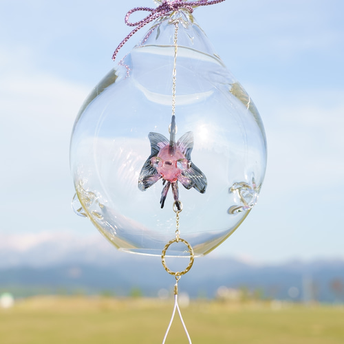 富山ガラス風鈴魚子模様硝子アーティスト作家ハンドブロウ別注オリジナル限定新品 おひなさま/時澤真美 034608-1-625 | 富山ガラス工房