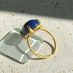 【リング】天然石ラピスラズリ　7～11号　Silver925製・18KGP仕上げ　ハンドメイド 4枚目の画像