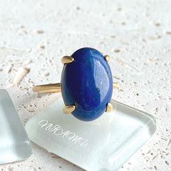 【リング】天然石ラピスラズリ　7～11号　Silver925製・18KGP仕上げ　ハンドメイド 1枚目の画像