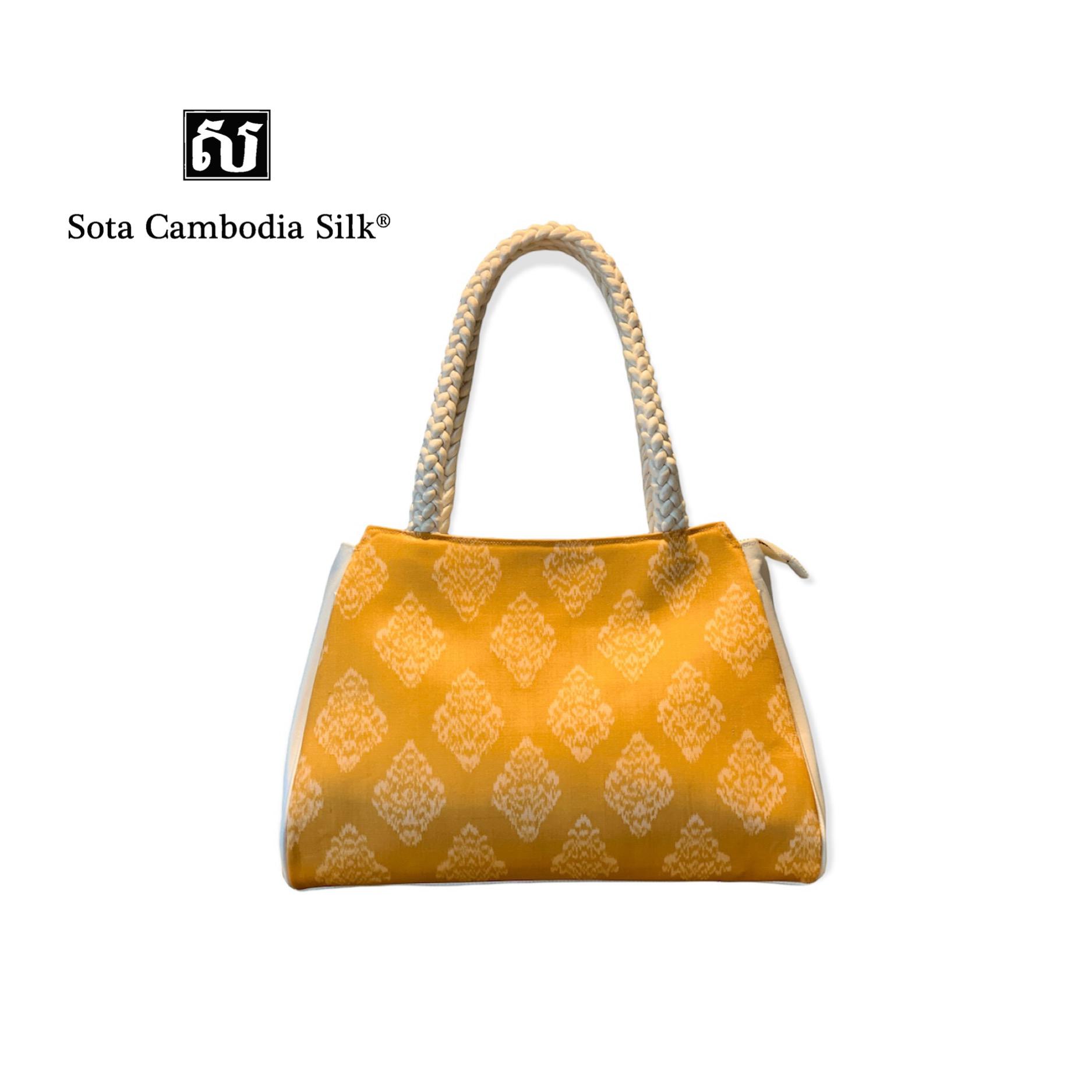 バッグ　シルクバッグ　軽いバッグ　DIAMOND BAG カンボジアシルク　ソウタカンボジアシルク