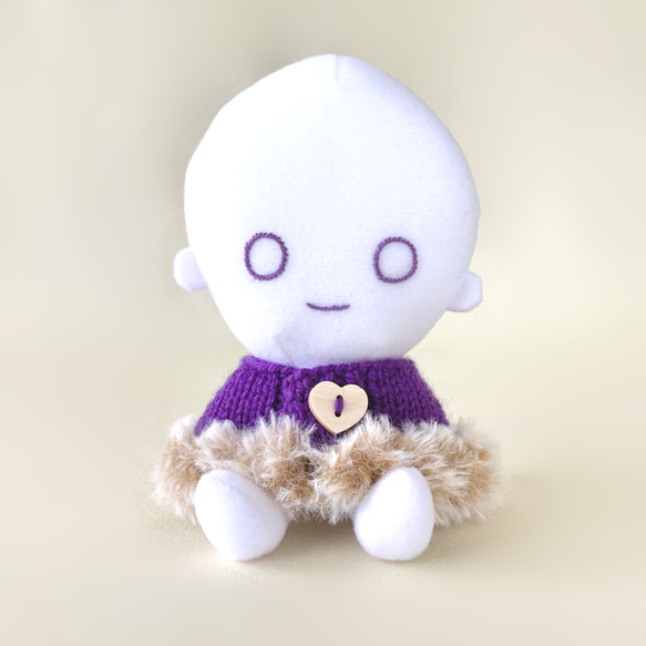 150色＊推し色で作るぬい用ファーケープ＊裾ファー＊手編みニット＊送料無料 1枚目の画像