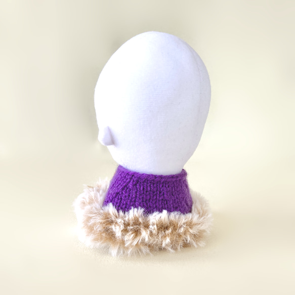 150色＊推し色で作るぬい用ファーケープ＊裾ファー＊手編みニット＊送料無料 4枚目の画像