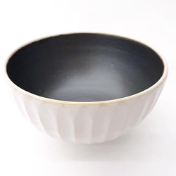 【清水焼】モノクロ飯碗（白） 1枚目の画像