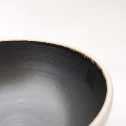 【清水焼】モノクロ飯碗（白） 2枚目の画像