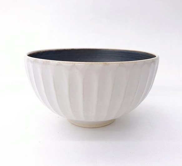 【清水焼】モノクロ飯碗（白） 3枚目の画像