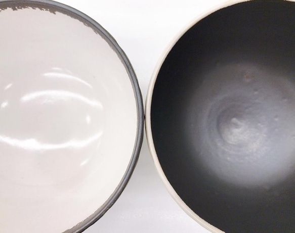 【清水焼】モノクロ飯碗（白） 7枚目の画像