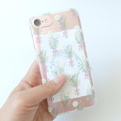 花かんざしのiPhoneケース（クリア） 2枚目の画像