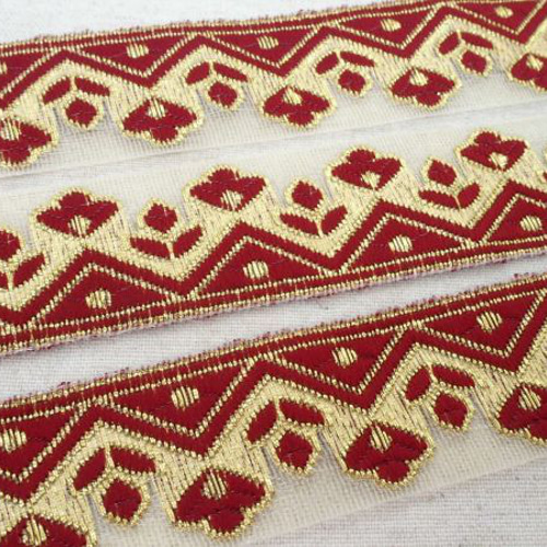 50cm チロリアンテープ 34 赤 ☆アラビアン☆レース 手芸 インド刺繍