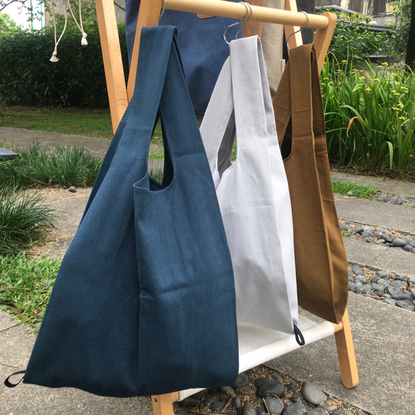 棉麻收納背心袋 多色 三尺寸可選 布提袋 購物袋 第4張的照片