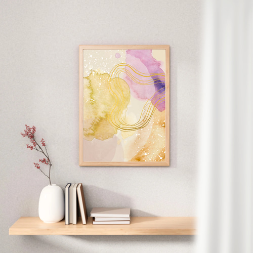 水彩風 モダン インテリア アート ポスター 【 melt 】 :/021/ 抽象画