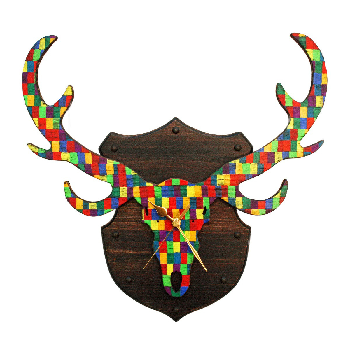 鹿骨格掛け時計 Hunting trophy clock Deer【Colorful pop】