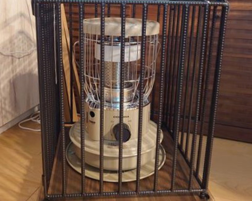 ストーブガードが取り付けできる木製ストーブ台車 その他インテリア