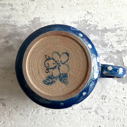 藍染花陶製咖啡杯(售完再製款)_陶器馬克杯 第4張的照片