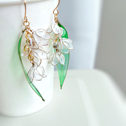 9】プルメリア ピアス / イヤリング ピアス（フック・チェーン