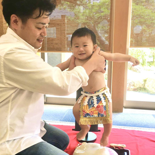 名入れOK】赤ちゃん化粧まわし「えびすこくん」《黄色い大漁旗》初節句 