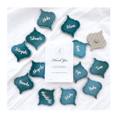 マグネットタイル席札 10名セット モロッカンタイル コラベル ランタン