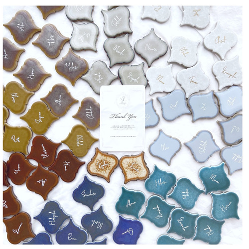 マグネットタイル席札 10名セット モロッカンタイル コラベル ランタン