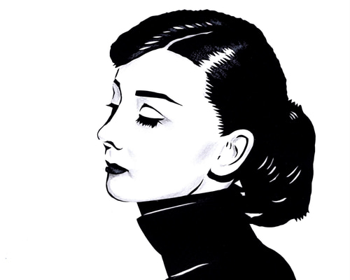 絵画『オードリー・ヘップバーン』ヘイ平山画 Amazon.co.jp: アートパネル 背景絵画 オードリー ヘップバーン