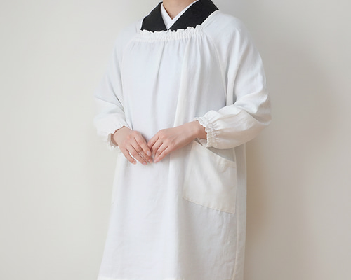 母の日からフォーマル用エプロンにも❣かぶるタイプの割烹着