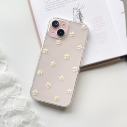 コデマリ 押し花スマホケース パール 全機種対応 スマホケース iPhone