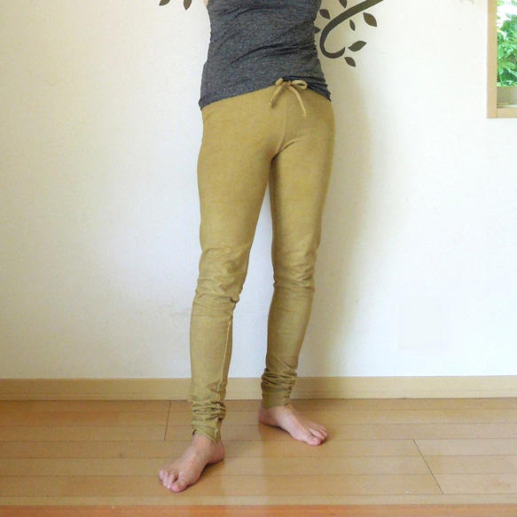 asana ヘンプコットン ヨガパンツ○草木染めロータス asana