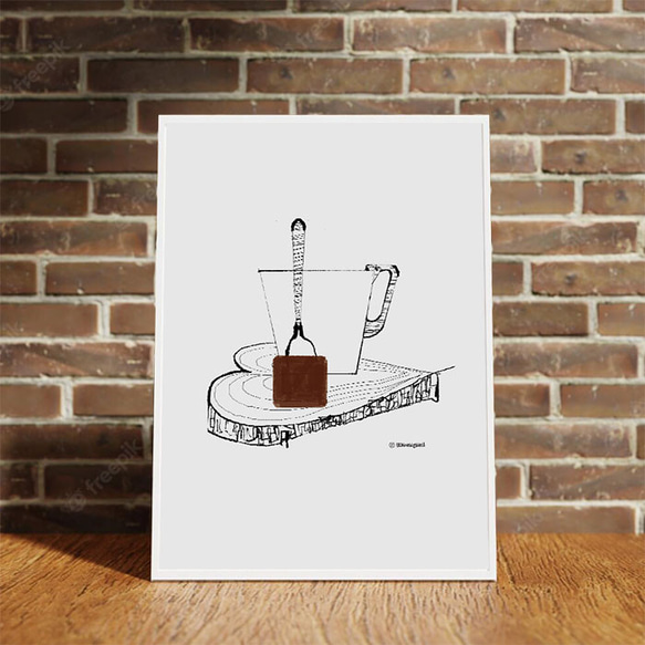 Hot chocolate-ホットチョコレート　 インテリアイラストポスター 2枚目の画像