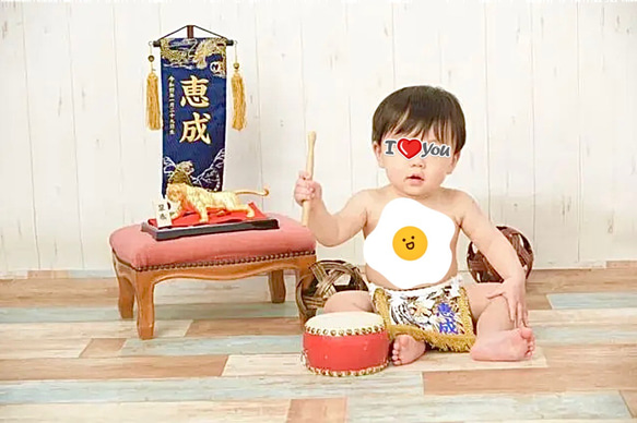 【名入れOK】赤ちゃん化粧まわし「えびすこくん」《勇壮な虎・4》ムチムチ赤ちゃんが小さなお相撲さんに！ 9枚目の画像