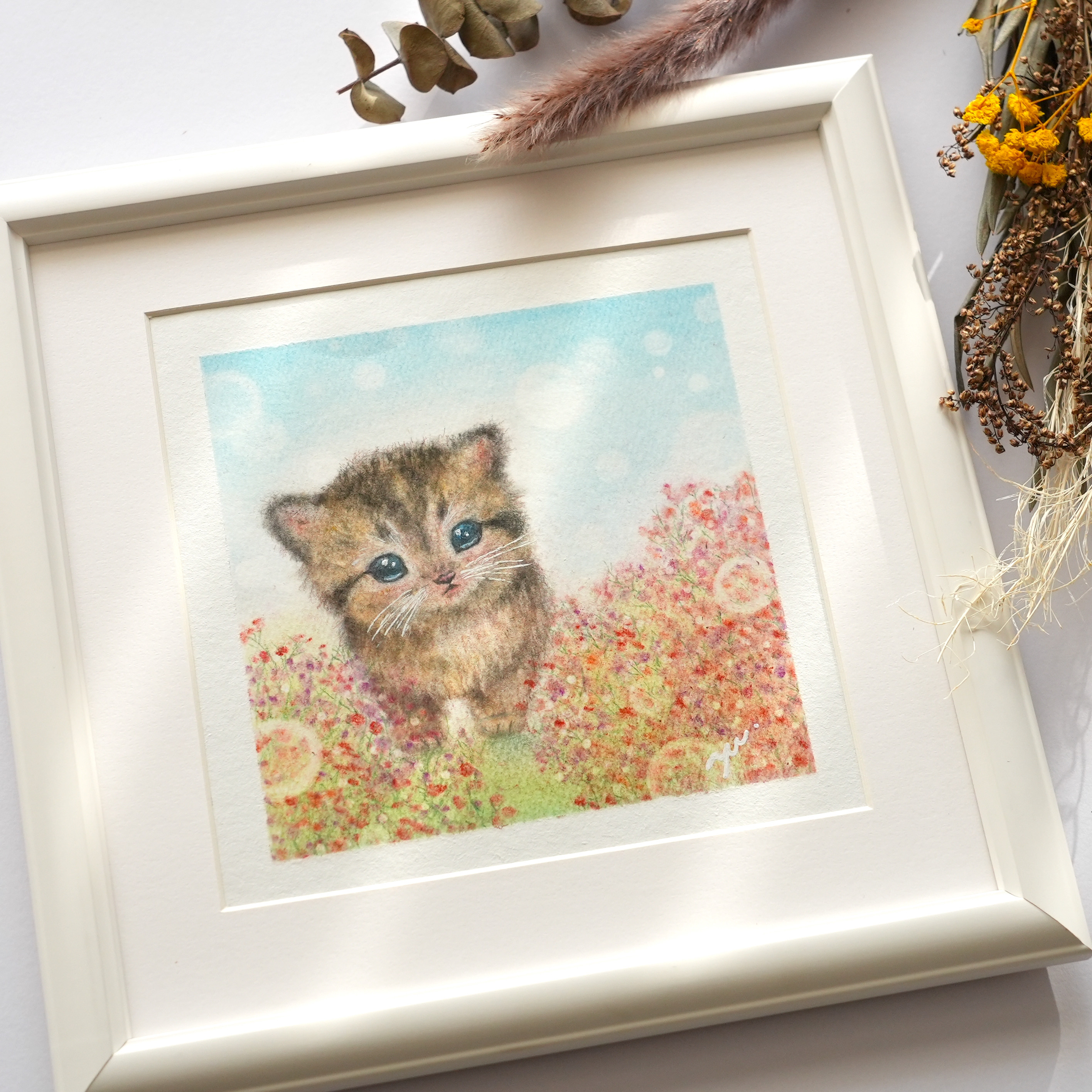 原画】「キジトラちゃん」 子猫 パステルアート 動物 ねこ ネコ