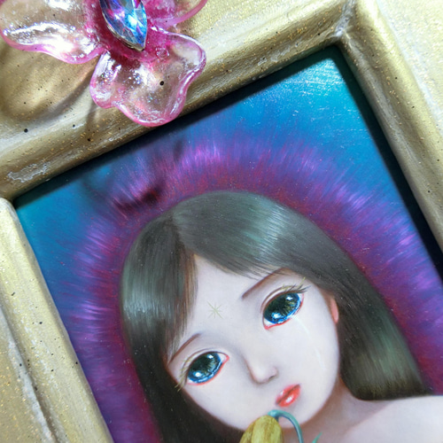 油彩画　【女性と花】　肉質画 Yahoo!オークション - 楾 2 真作保証 藤森久一 「少女」 肉筆